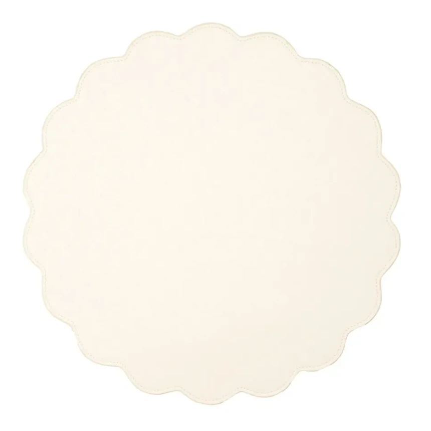 Deborah Rhodes Victoria Round Placemat - Ivory