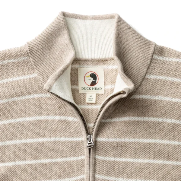 Duck Head Colton Pique 1/4 Zip Sweater - Khaki Heather