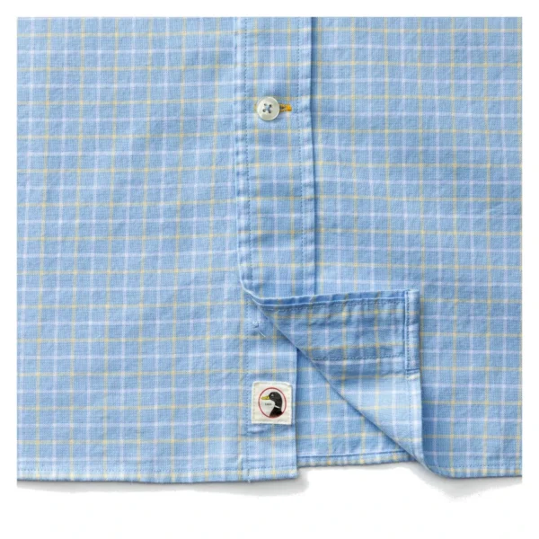 Duck Head Cotton Oxford Sport Shirt - Kline Plaid - Serenity Blue