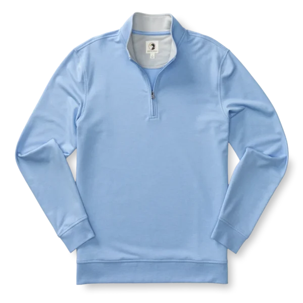Duck Head Dunmore Performance 1/4 Zip Pullover - Serenity Blue Heather