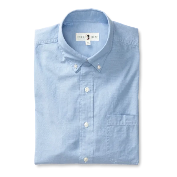 Duck Head Cotton Oxford Sport Shirt - Morris Solid - Blue