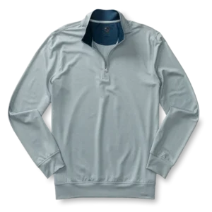 Duck Head Long Drive Performance 1/4 Zip Pullover - Quarry Grey Heather