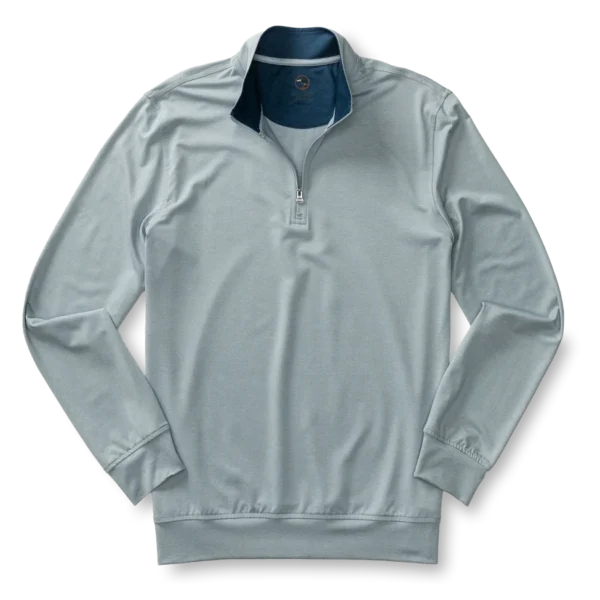 Duck Head Long Drive Performance 1/4 Zip Pullover - Quarry Grey Heather