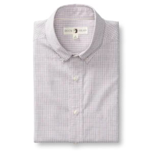 Duckhead Cotton Cashmere Poplin Sport Shirt - Brook Plaid - Pale Pink