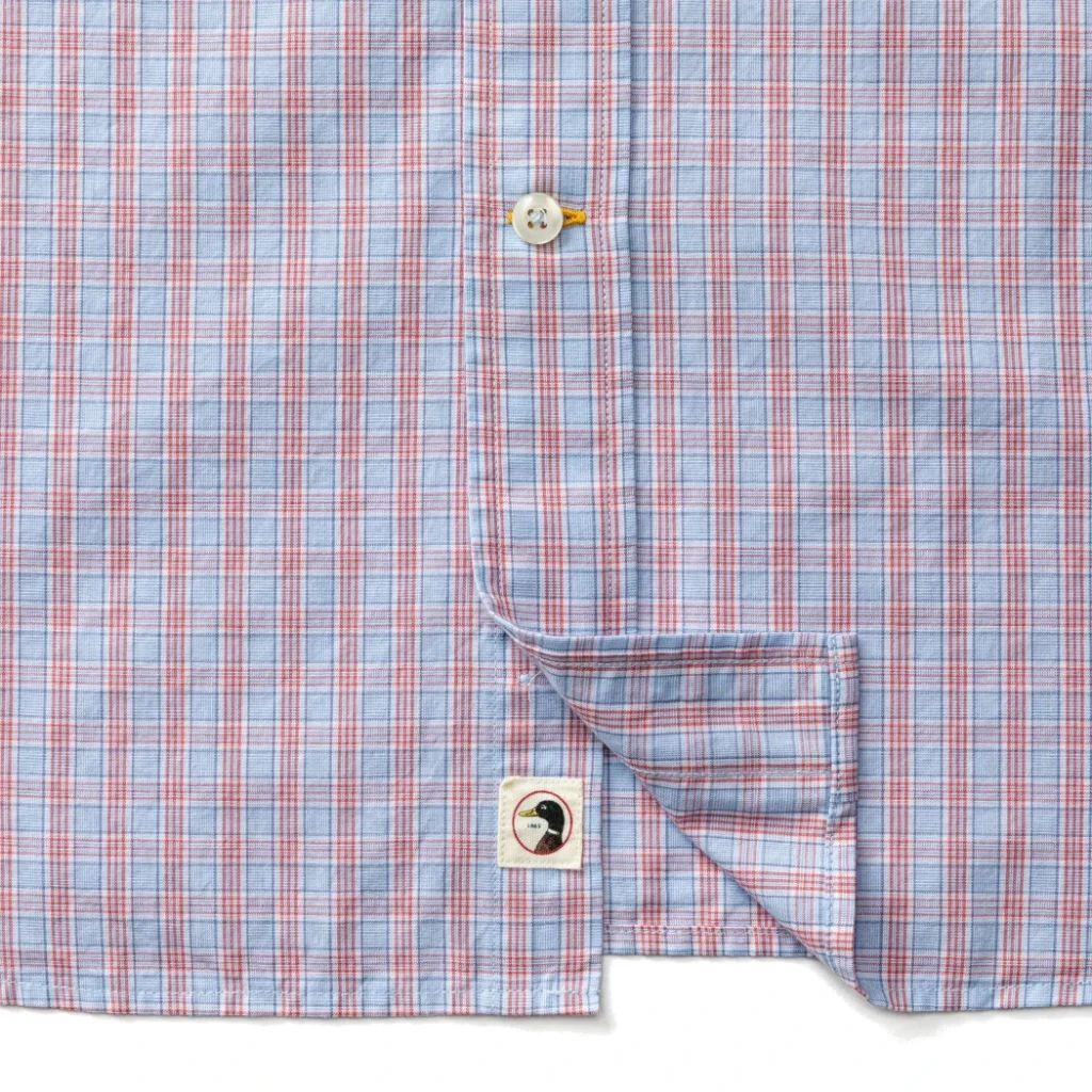 Duckhead Cotton Cashmere Poplin Sport Shirt - Mattox Plaid - Serenity Blue