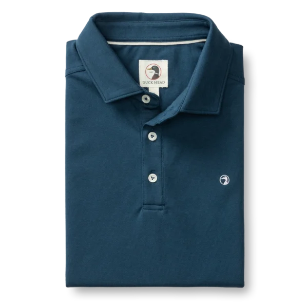Duckhead Hanover Pima Cotton Pique Polo - Mallard Blue