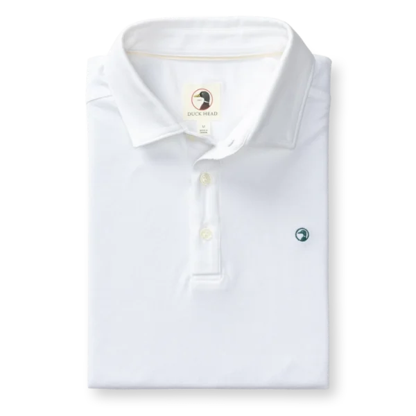 Duckhead Hanover Pima Cotton Pique Polo - White