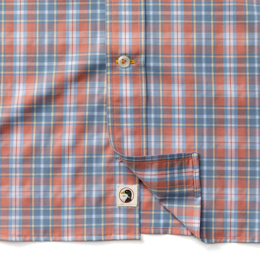 Duckhead Performance Poplin Sport Shirt - Jefferies Plaid - Rosewood