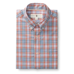 Duckhead Performance Poplin Sport Shirt - Jefferies Plaid - Rosewood