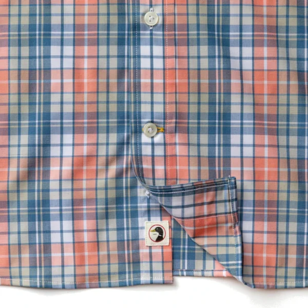 Duckhead Performance Poplin Oakville Plaid Sport Shirt - Coral