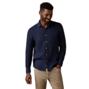 Faherty Laguna Linen Shirt - Island Navy