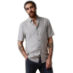 Faherty Short-Sleeve Breeze Shirt - Graphite Shell Bricks