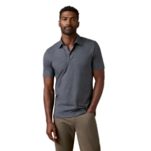Faherty Short-Sleeve Movement Pique Polo - Dusty Iron Heather