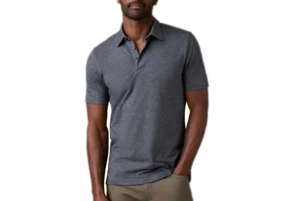 Faherty Short-Sleeve Movement Pique Polo - Dusty Iron Heather