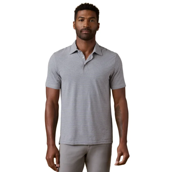 Faherty Short-Sleeve Movement Polo Shirt - Pebble Beach Stripe