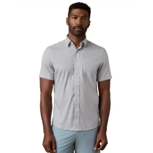 Faherty Short-Sleeve Movement Shirt - Grey Petal Tile