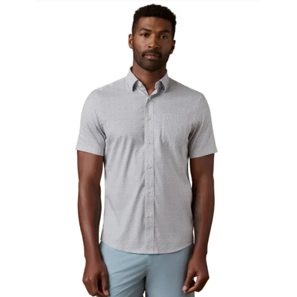 Faherty Short-Sleeve Movement Shirt - Grey Petal Tile