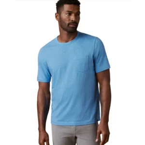Faherty Sunwashed Regenerative Pocket Tee - Blue Sea