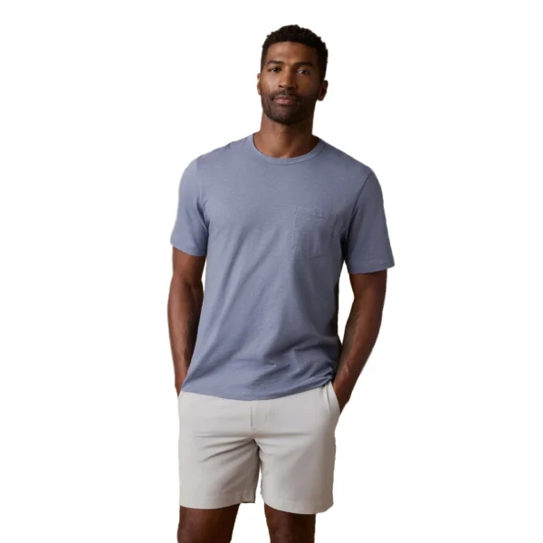 Faherty Sunwashed Regenerative Pocket Tee - Flint Sky