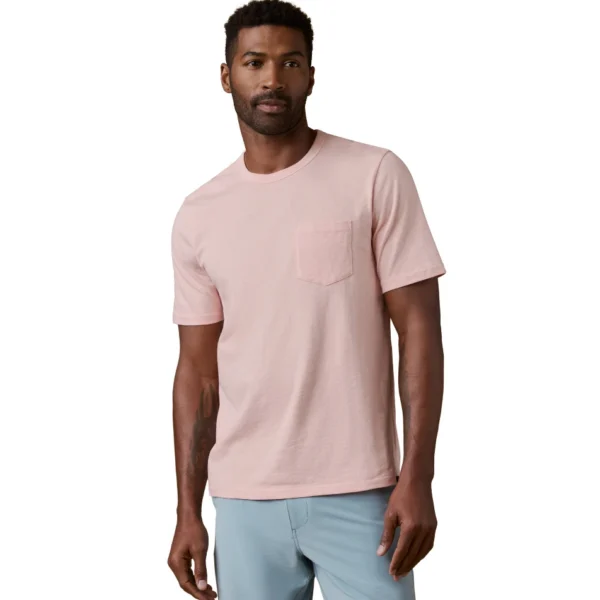 Faherty Sunwashed Regenerative Pocket Tee - Pink Sand