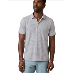 Faherty Sunwashed T-Shirt Polo - Coastal Glacier Stripe