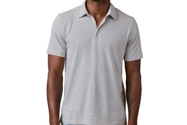 Faherty Sunwashed T-Shirt Polo - Coastal Glacier Stripe