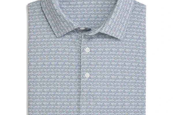 GenTeal Harbor Buoy Printed Performance Polo - Nautical Blue