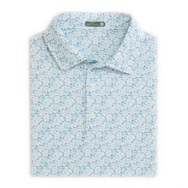 GenTeal Off Shore Printed Performance Polo - High Tide