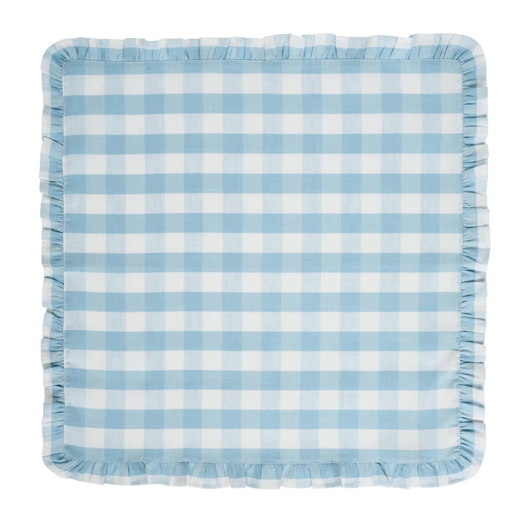 Juliska Gingham Ruffle Napkin - Ocean