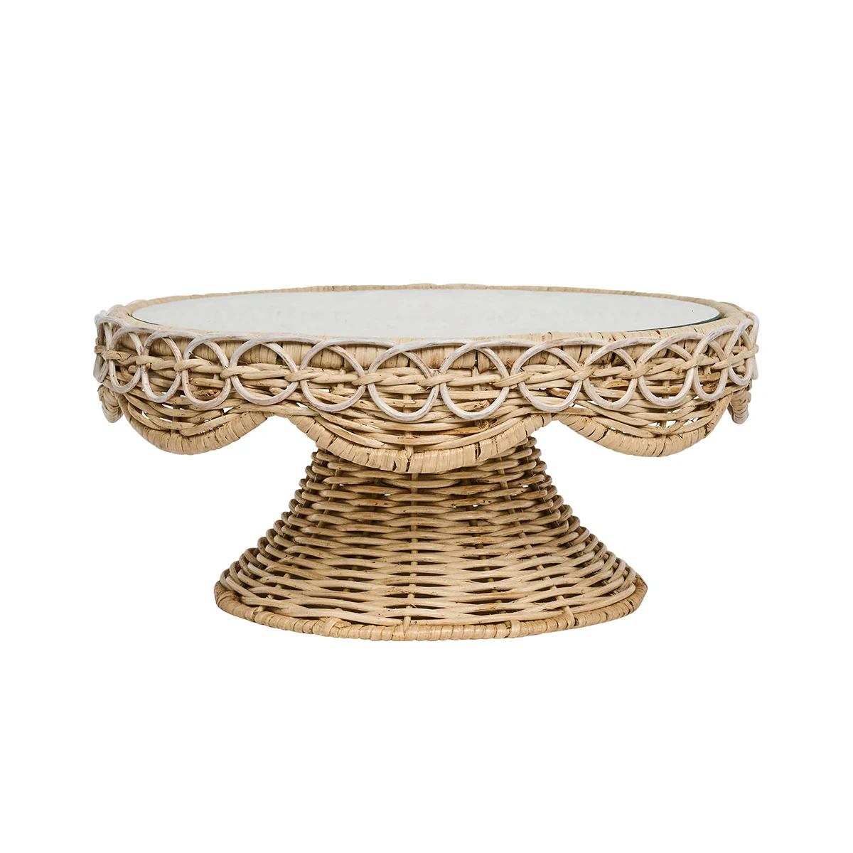 Juliska Provence Rattan Cake Stand - Whitewash