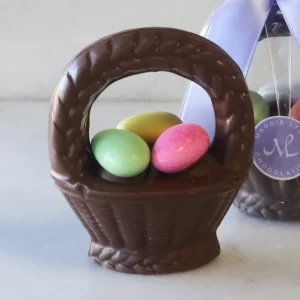 Maggie Lyon Chocolatiers Solid Milk Chocolate Egg Basket with Jordan Almonds, 4.5oz