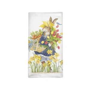 Mary Lake-Thompson Rabbit Daffodil Garden Flour Sack Towel