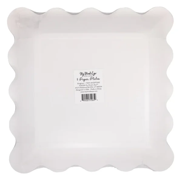 My Mind's Eye - Hopscotch Gingham 10" Paper Plate, Pack of 8