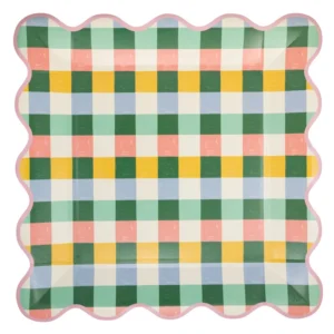 My Mind's Eye - Hopscotch Gingham 10" Paper Plate, Pack of 8