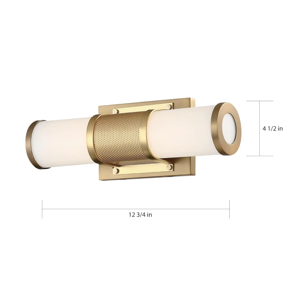 Nuvo Caper LED 12" Vanity - Brushed Brass