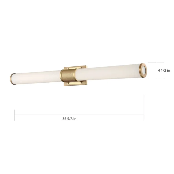 Nuvo Caper LED 36" Vanity Light - Brushed Brass
