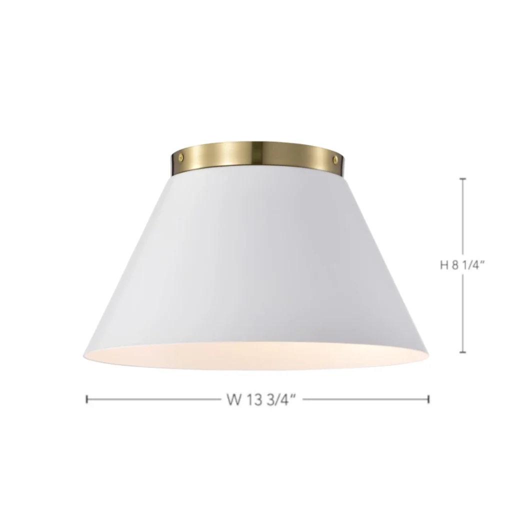 Nuvo Dover 3 Light Small Flush Light - White with Vintage Brass