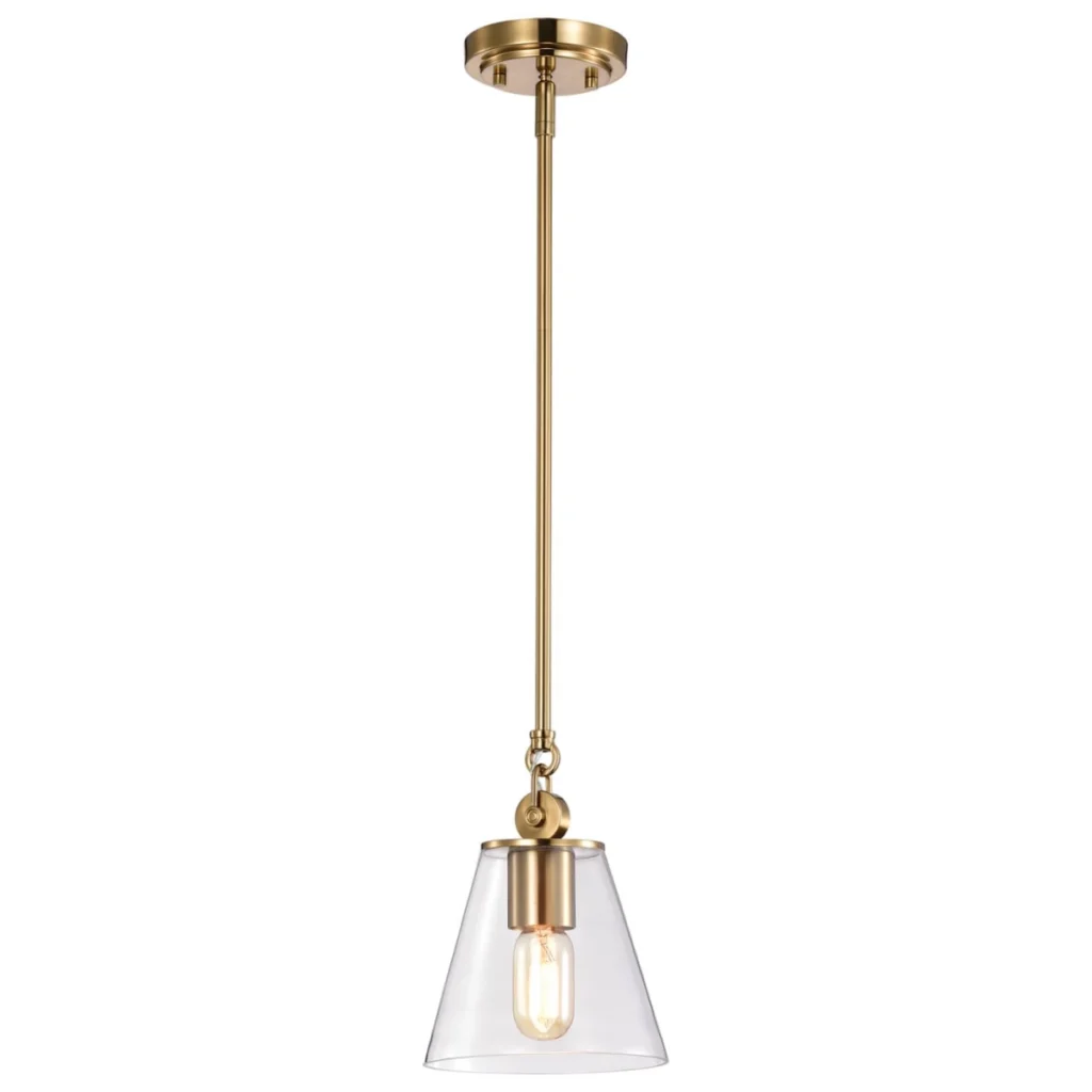 Nuvo Dover Small Pendant Light - Vintage Brass with Clear Glass2