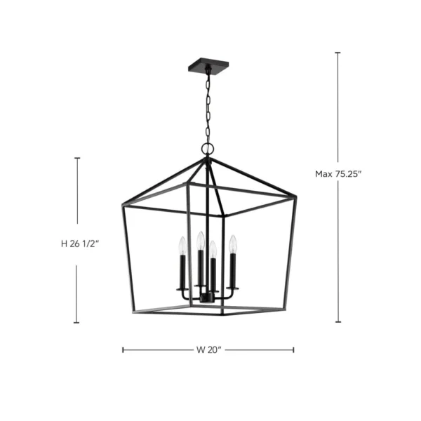 Nuvo Emma Large Pendant Light - Matte Black Finish