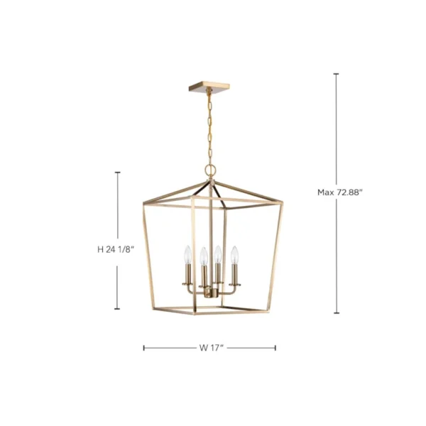 Nuvo Emma Small Pendant Light - Burnished Brass Finish
