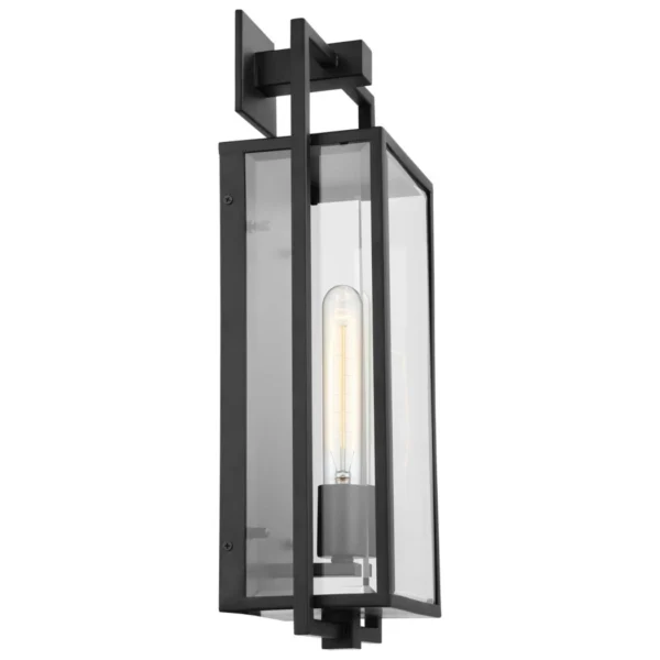 Nuvo Exhibit Large Outdoor Wall Lantern - Matte Black Finish