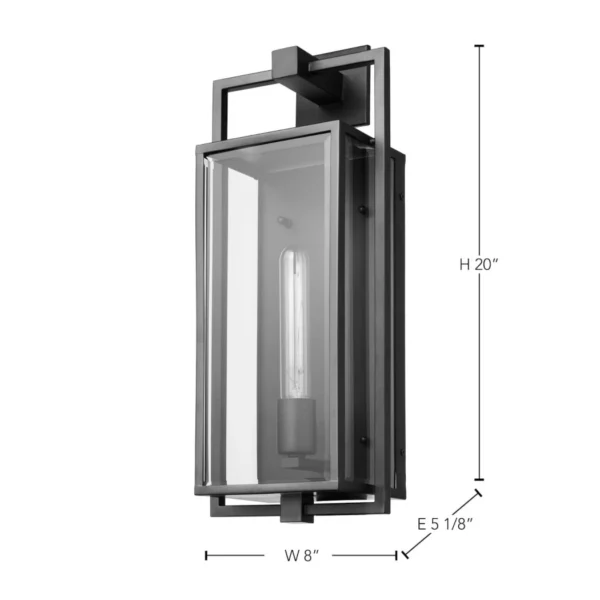Nuvo Exhibit Large Outdoor Wall Lantern - Matte Black Finish