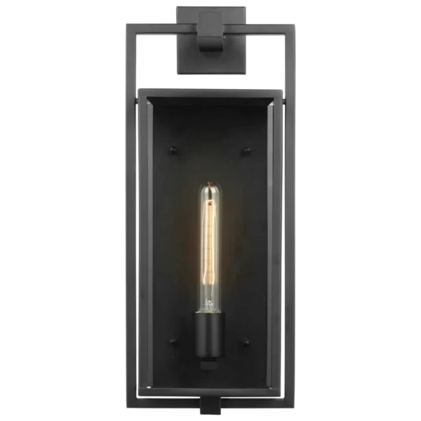 Nuvo Exhibit Large Outdoor Wall Lantern - Matte Black Finish