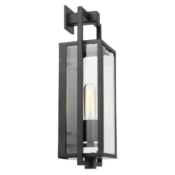 Nuvo Exhibit Medium Outdoor Wall Lantern - Matte Black Finish