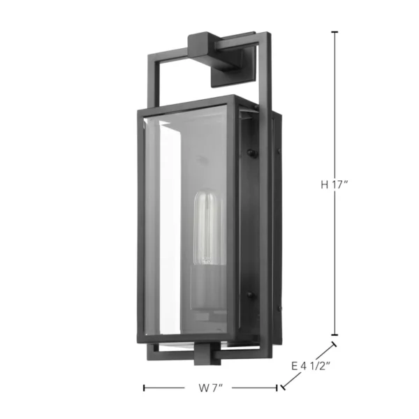 Nuvo Exhibit Medium Outdoor Wall Lantern - Matte Black Finish