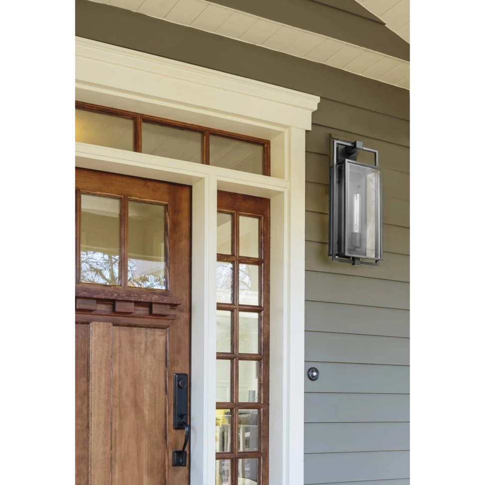 Nuvo Exhibit Medium Outdoor Wall Lantern - Matte Black Finish