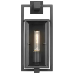 Nuvo Exhibit Small Outdoor Wall Lantern - Matte Black Finish