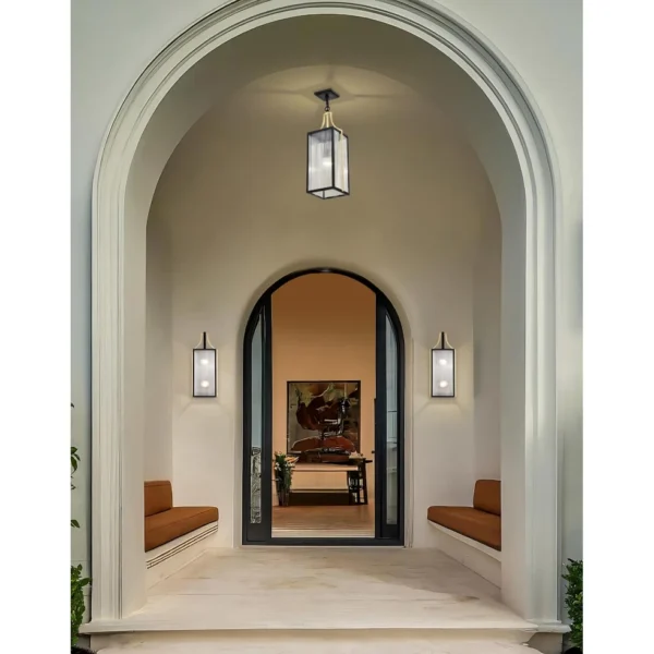 Nuvo Holden Hanging Pendant Lantern - Gold and Black Finish