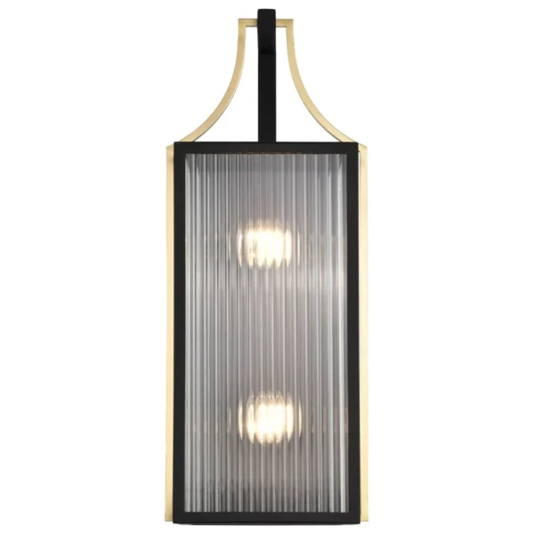 Nuvo Holden Large Outdoor Lantern - Gold and Black Finish