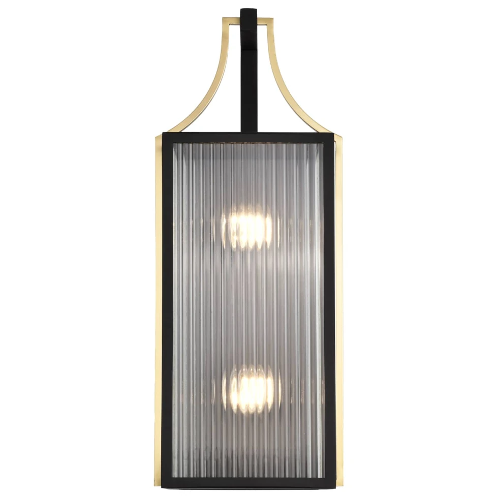 Nuvo Holden Large Outdoor Lantern - Gold and Black Finish
